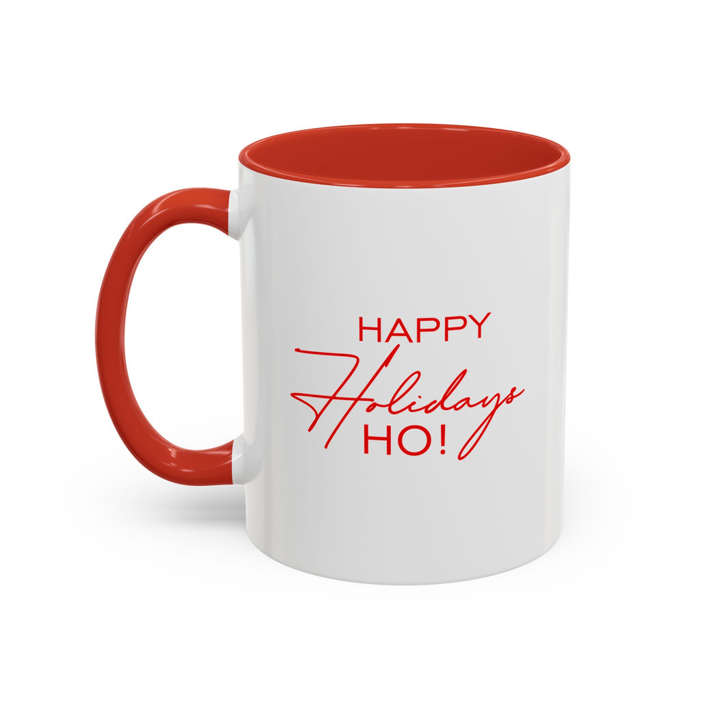 Happy Holidays Ho — Red Accent Mug (11 oz)