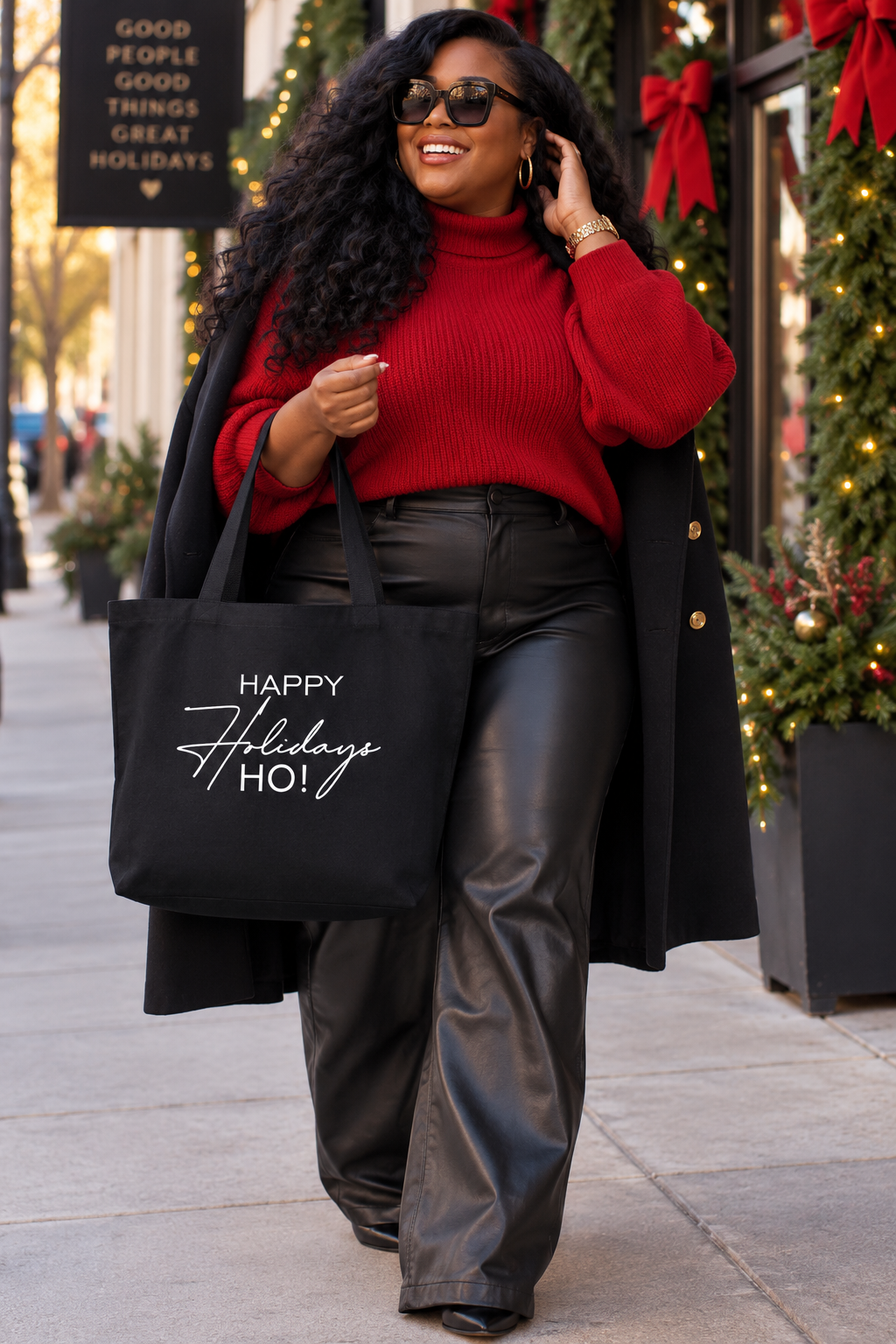 Happy Holidays Ho! Canvas Tote